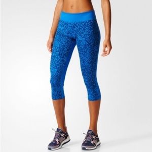 Adidas// blue cropped leggings size xs